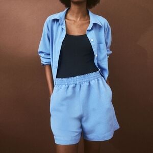 H&M Linen Blend Shirt and Short Set